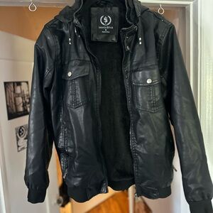 Men's Black faux leather Jacket